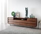 Buffet Eloi 240x40 cm acacia brun 2 portes 6 tiroirs pied en V noir 6